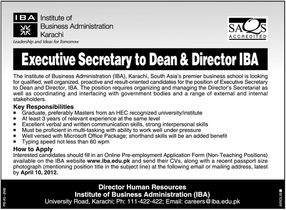 IBA (Institute of Business Administration) Jobs