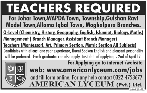 American Lyceum Jobs