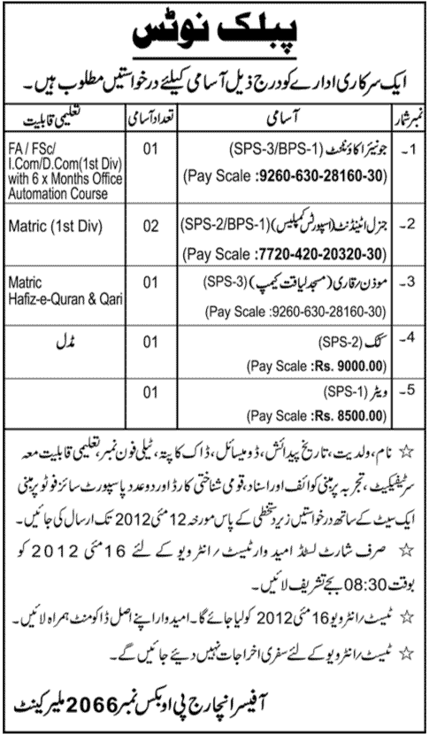 Accountant job in Government Institution (Govt. job)