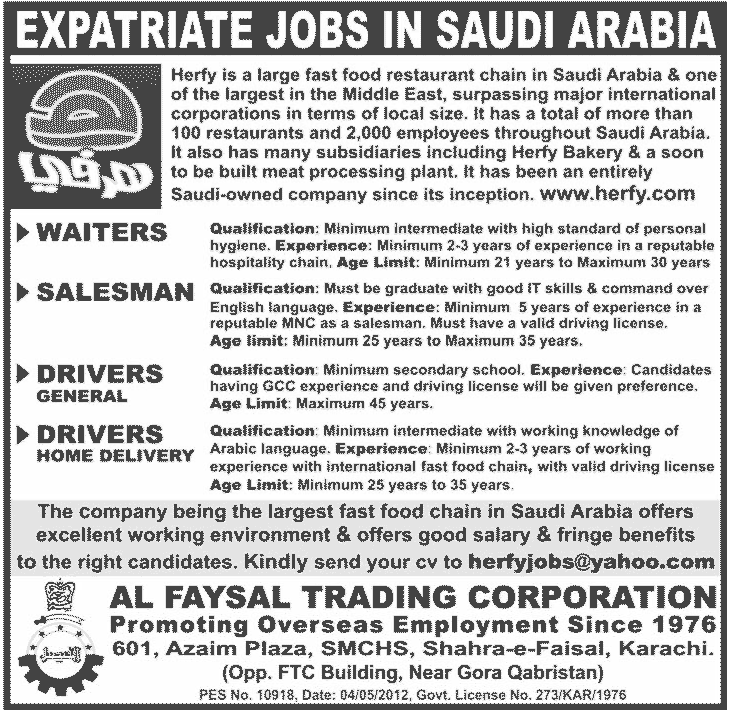 Expatriates jobs in saudi arabia