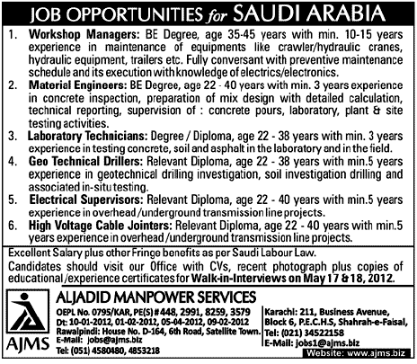 Job Opportunities for Saudi Arabia