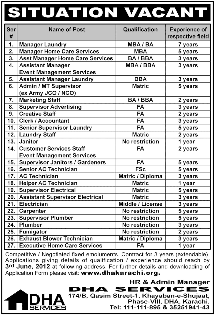 Marketing and Supporting Staff Required at DHA