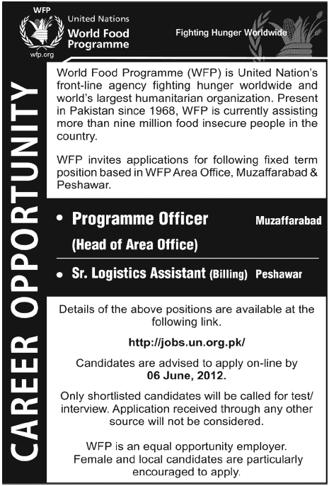 Administrative Job Opportunity Under World Food Programme (WFP)