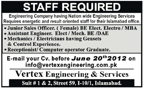 Office Support Staff and Engineering Staff Required by an Engineering Company