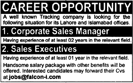Sales Manager and Sales Executive Jobs