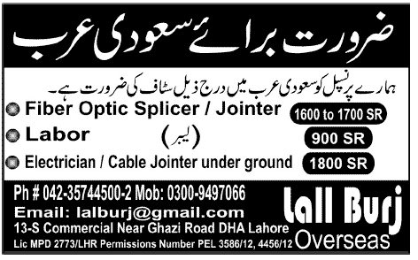 Fiber Optic Splicer and Labour Required