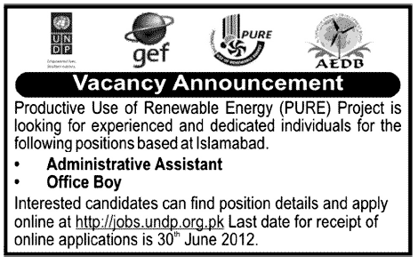 Administrative Assistant and Office Boy Required