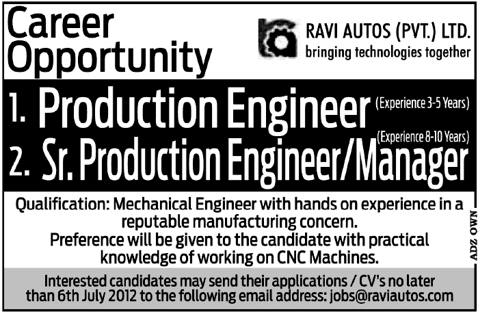 Engineering Job at Ravi Autos (PVT) LTD.