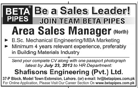 Area Sales Manager Job