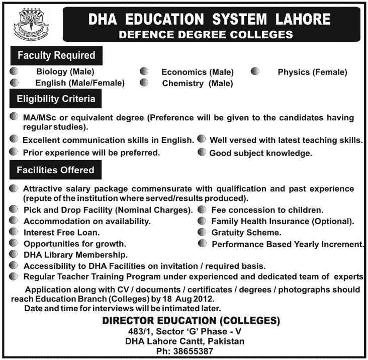 Teaching Faculty Required for Defense Degree Colleges