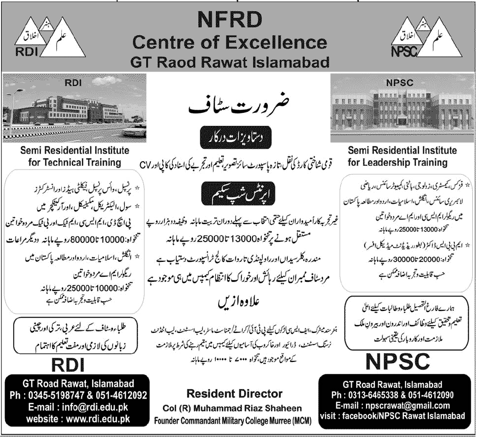 NFRD Islamabad Jobs (Government Jobs)