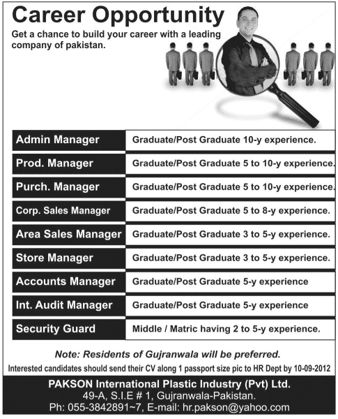 Accounts and Sales Managerial Staff Required