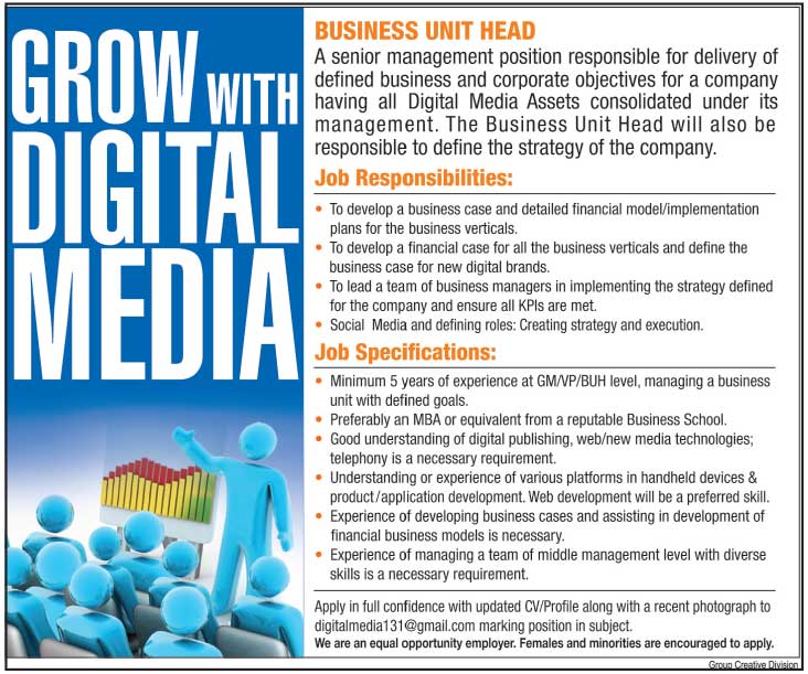 Business Unit Head for Digital Media