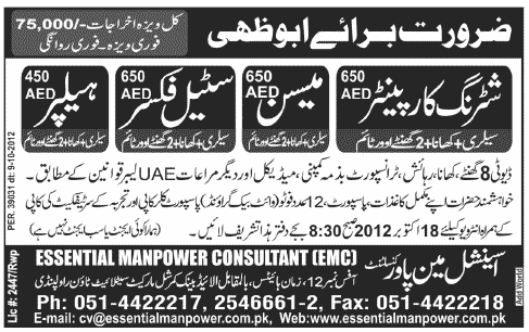 Required in Abu Dhabi