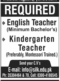English Teacher and Kindergarten Required