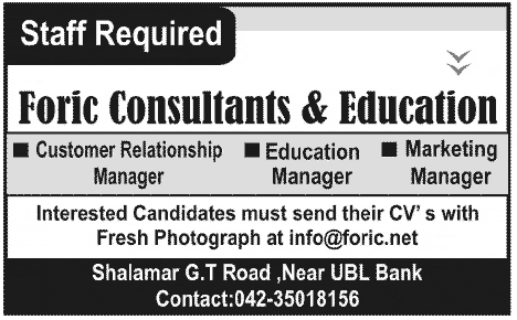 Foric Consultants & Education Jobs