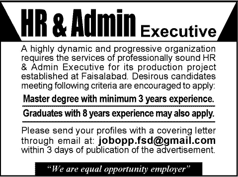 HR & Admin Executive Job in an Organization