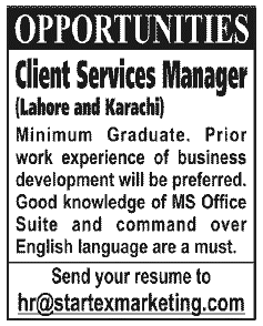 Client Service Manager Jobs