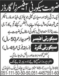 Sadiq Poultry Rawalpindi Jobs 2013 Security Officer & Security Guards