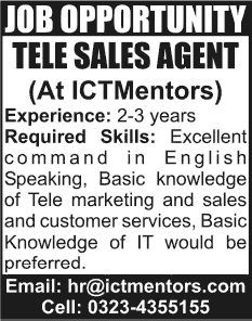 Tele Sales Representative Jobs in Lahore 2013 June Telemarketing / Telesales Agent / CSR at ICT Mentors