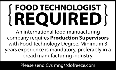 Food Technologist Jobs in Lahore 2013 November Dofreeze