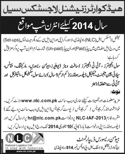 NLC Internships 2014 Application Form Download