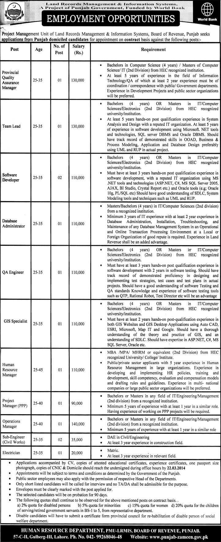 LRMIS Jobs March 2014 Land Records Management & Information Systems