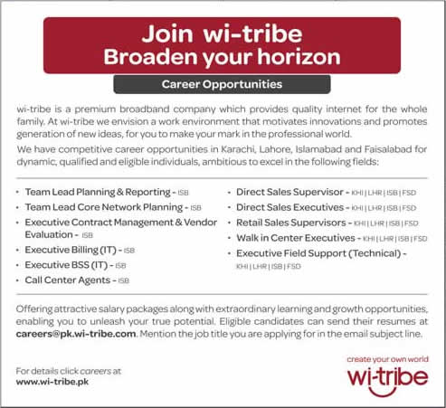 Wi Tribe Jobs 2014 May Latest Advertisement