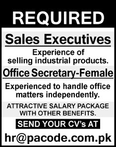 Sales Executives & Office Secretary Jobs in Lahore 2014 October Latest at PACODE Systems