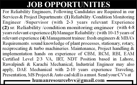 Monitoring Engineers / Managers & Management Trainees Jobs in Pakistan 2015 April & Others