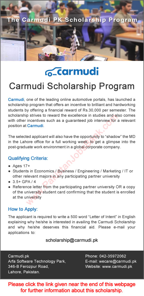 Carmudi Scholarship Program 2015 for Students