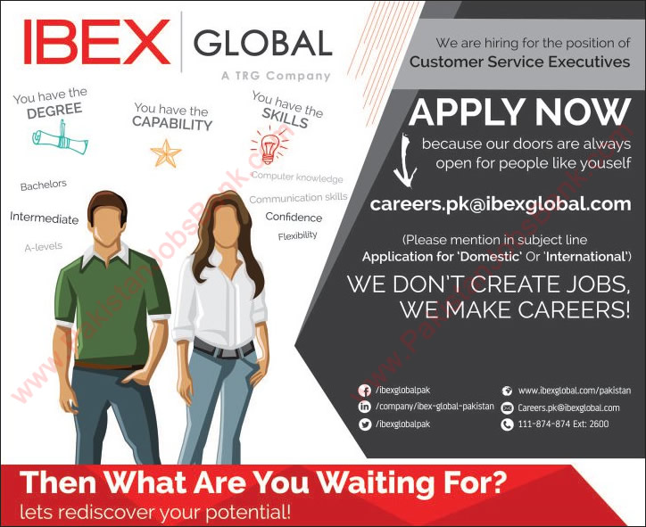 IBEX Global Karachi Jobs 2015 July Apply Online as Customer Service Executives Latest