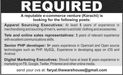 Ecommerce Jobs in Karachi 2015 October PHP Developer, Telesales Representatives & Executives Latest