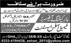 Marketing Officers & Office Assistant Jobs in Lahore 2015 October NewLight Super Mart DHA