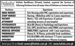 Holistic Healthcare Jobs 2015 October Nurses, Psychologists, Physiotherapists, Medical Officers & Others