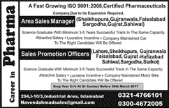 Sales Manager & Sales Promotion Officer Jobs in Pakistan 2017 March at a Pharmaceutical Company Latest