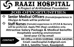 Raazi Hospital Rawalpindi Jobs 2017 June Medical Officers & Staff Nurses Latest