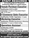 Apollo Group Lahore Jobs September 2017 Marketing, Sales, Purchase Executive & Operation Assistant Latest