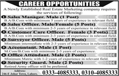 Real Estate Marketing Company Jobs in Lahore 2018 Sales Officer / Managers & Others Latest