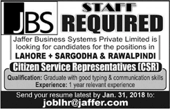 Citizen Service Representative Jobs in Jaffer Business Systems Pvt Ltd Punjab 2018 Latest