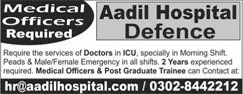 Medical Officer Jobs in Lahore 2018 January at Aadil Hospital Defense Latest