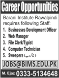Barani Institute of Management Sciences Rawalpindi Jobs 2018 Clerk, Typist & Others Latest