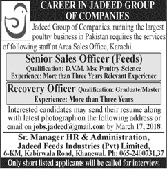 Jadeed Group of Companies Karachi Jobs 2018 March Sales & Recovery Officers Latest