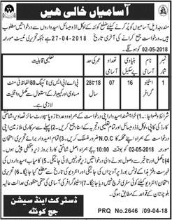 Stenographer Jobs in District and Session Court Quetta 2018 April Latest