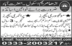 Azha Maryam School Karachi Jobs 2018 April Teachers & Chowkidar Latest