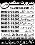 Scholars College Lahore Jobs 2018 April Lecturers, Librarian, Administrator & Others Latest