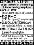 Baqai Institute of Diabetology and Endocrinology Karachi Jobs April 2018 May Medical Officers & Others Latest