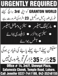 Granton World Karachi Jobs 2018 May Marekting Officers, Sales Supervisors & Others Latest