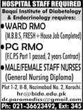 Baqai Institute of Diabetology and Endocrinology Karachi Jobs May 2018 Medical Officers & Staff Nurses Latest