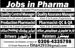 Pharmaceutical Jobs in Lahore May 2018 June Pharmacist, Packing Staff & Others Latest